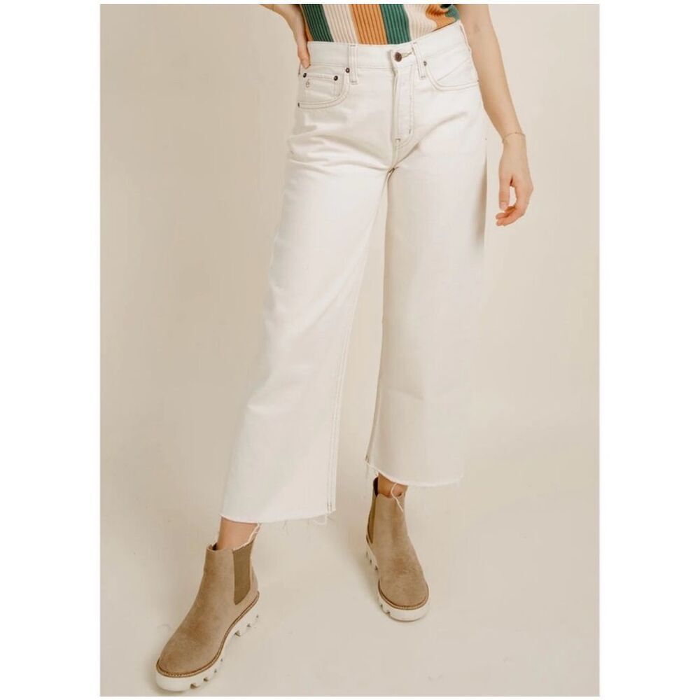 Ética Altin Loose Fit Jeans Natural Denim Mid Rise Relaxed Leg Frayed Hem 27